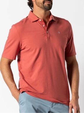 Duck Head Men’s Coral-Red Short-Sleeve Polo